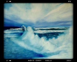 Voir le détail de cette oeuvre: ressac effet de vagues bleues