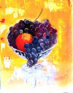 Voir le détail de cette oeuvre: vasque aux raisins et pomme